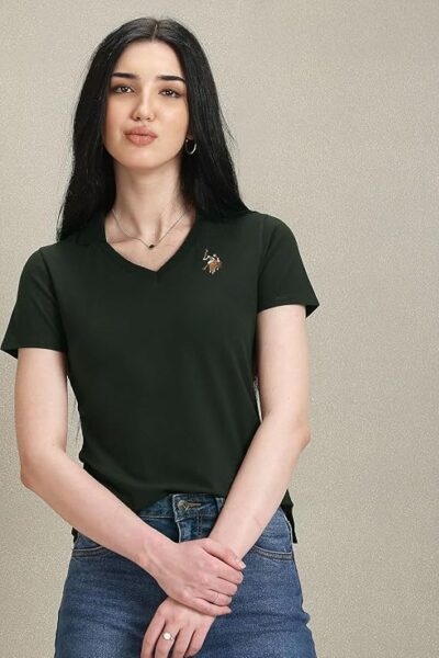 Black Women Cotton T-Shirt