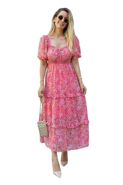 A-Line Long Floral Dress