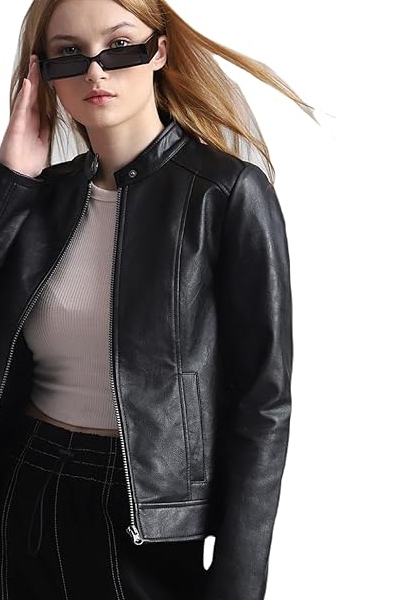 Classic Leather Jacket Women