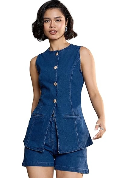 Denim Sleeveless Top